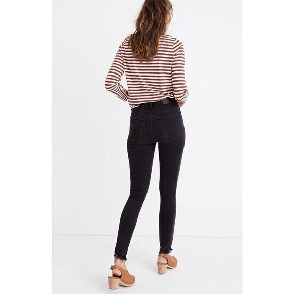 Madewell 10" High-Rise Skinny Jeans in Berkeley Black Women's 27 Tall Button Fly - Picture 5 of 9